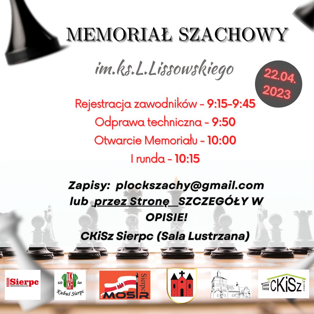 Memoriał Szachowy im.ks.L.Lissowskiego 2023